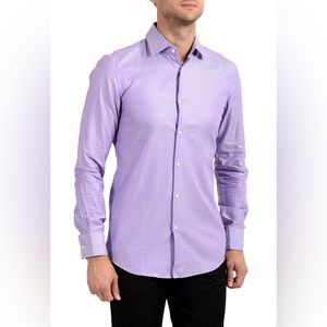 Pronto Uomo NWT Men's Size 17 32/33 Blue Lilac Button Down Shirt XL